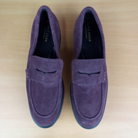 NWT Cole Haan 'Geneva' Waterproof Suede Penny Loafer in Pinot Angora Suede Sz.8B - Picture 7 of 16